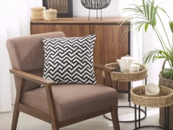 Set di 2 cuscini SALIZAR Cotone 45 x 45 cm Nero Trama geometrica