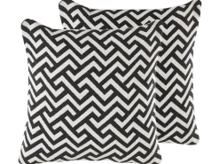 Set di 2 cuscini SALIZAR Cotone 45 x 45 cm Nero Trama geometrica