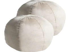 Set di 2 cuscini SALVIA Velluto 33 x 33 cm Bianco sporco Tinta unita
