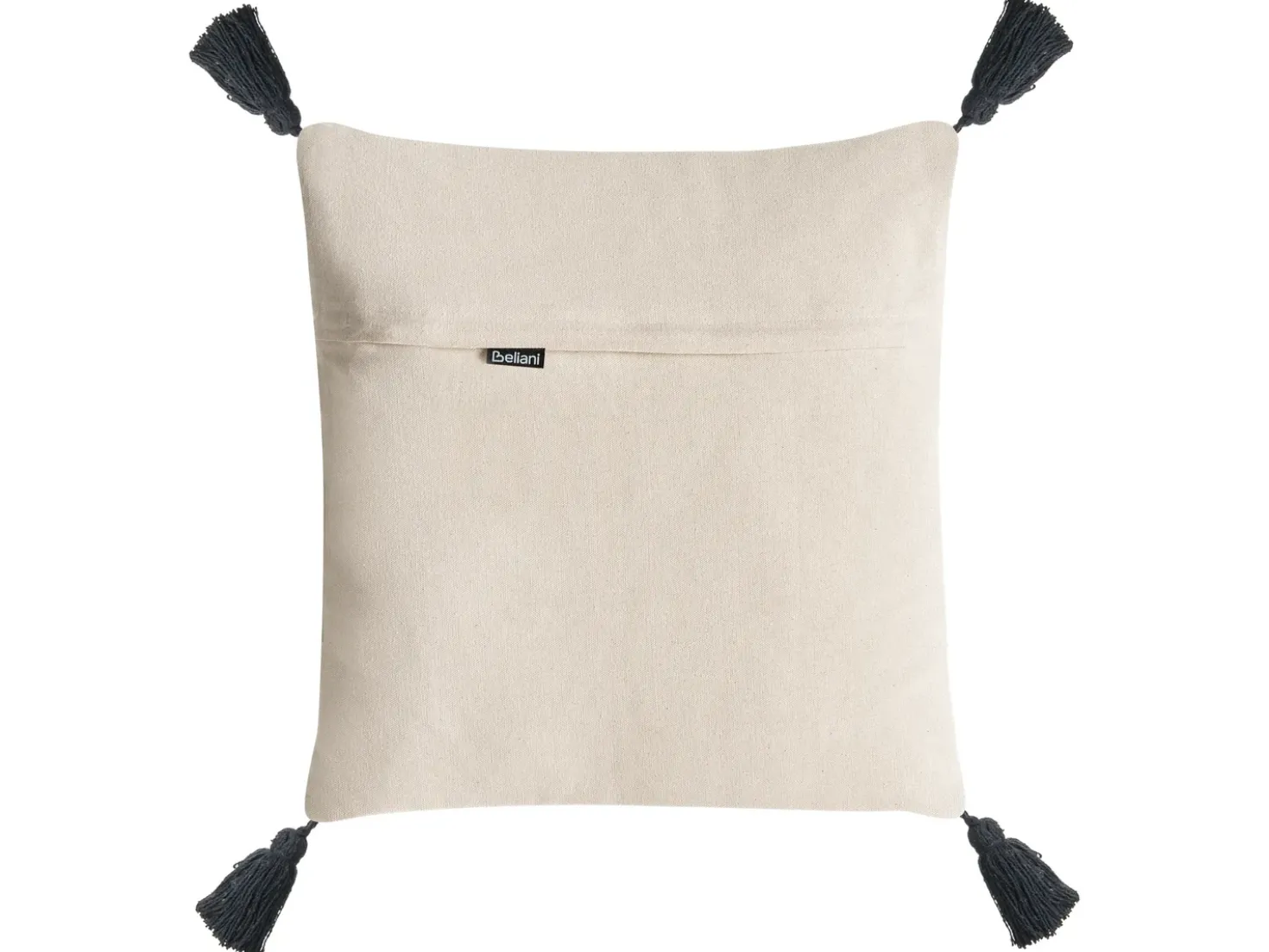Set di 2 cuscini SARACA Cotone 45 x 45 cm Nero/Beige Trama geometrica
