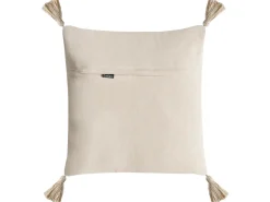 Set di 2 cuscini SARACA Cotone 45 x 45 cm Nero/Beige Trama geometrica