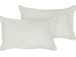 Set di 2 cuscini SASSAFRAS Lino 30 x 45 cm Bianco sporco Tinta unita