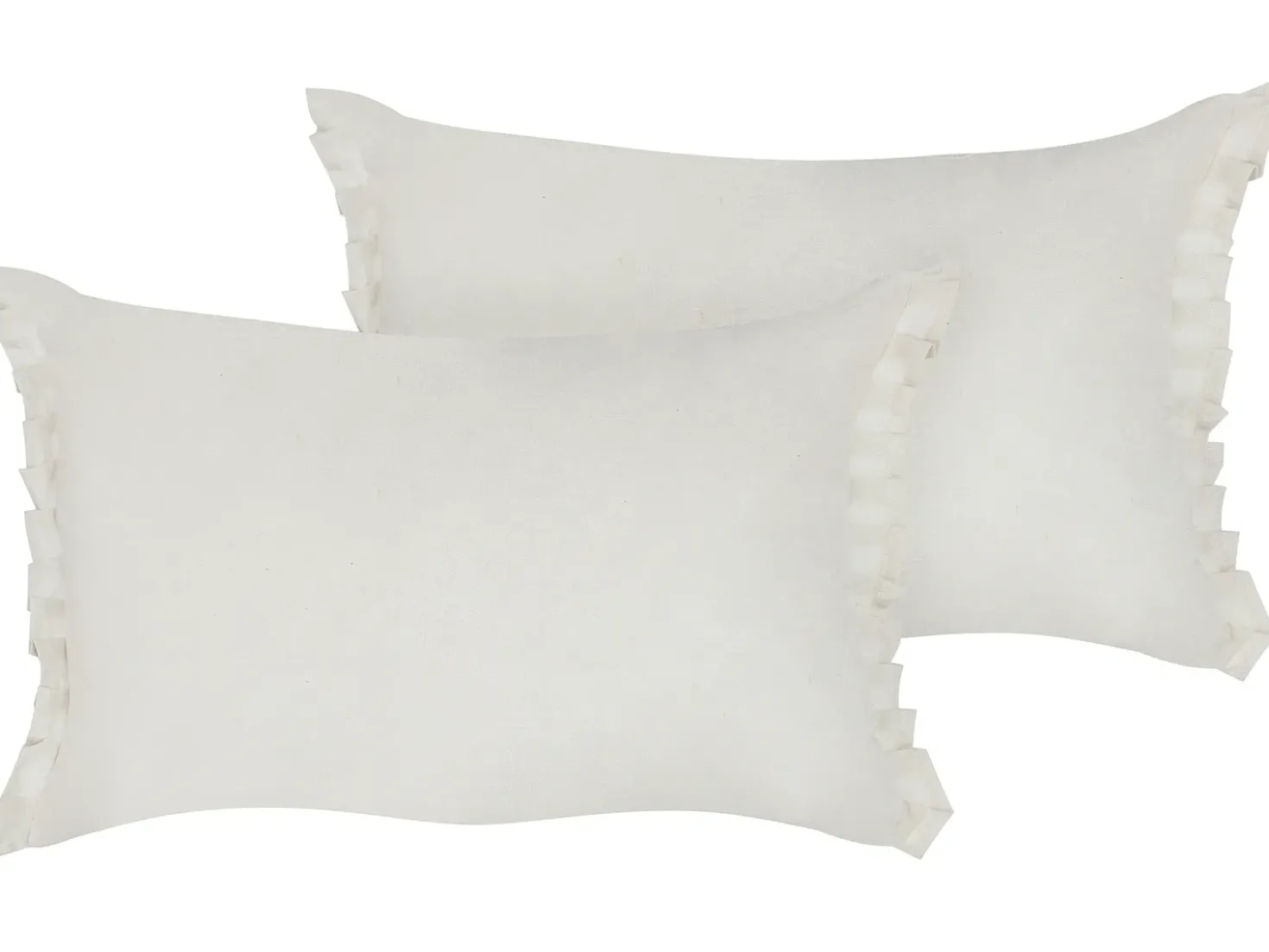Set di 2 cuscini SASSAFRAS Lino 30 x 45 cm Bianco sporco Tinta unita