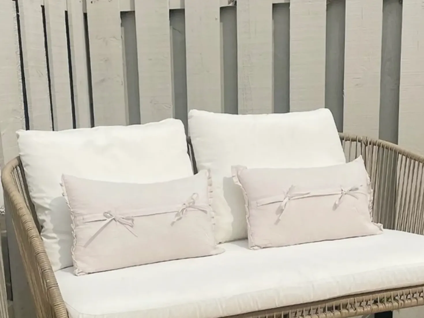 Set di 2 cuscini SASSAFRAS Lino 30 x 45 cm Bianco sporco Tinta unita