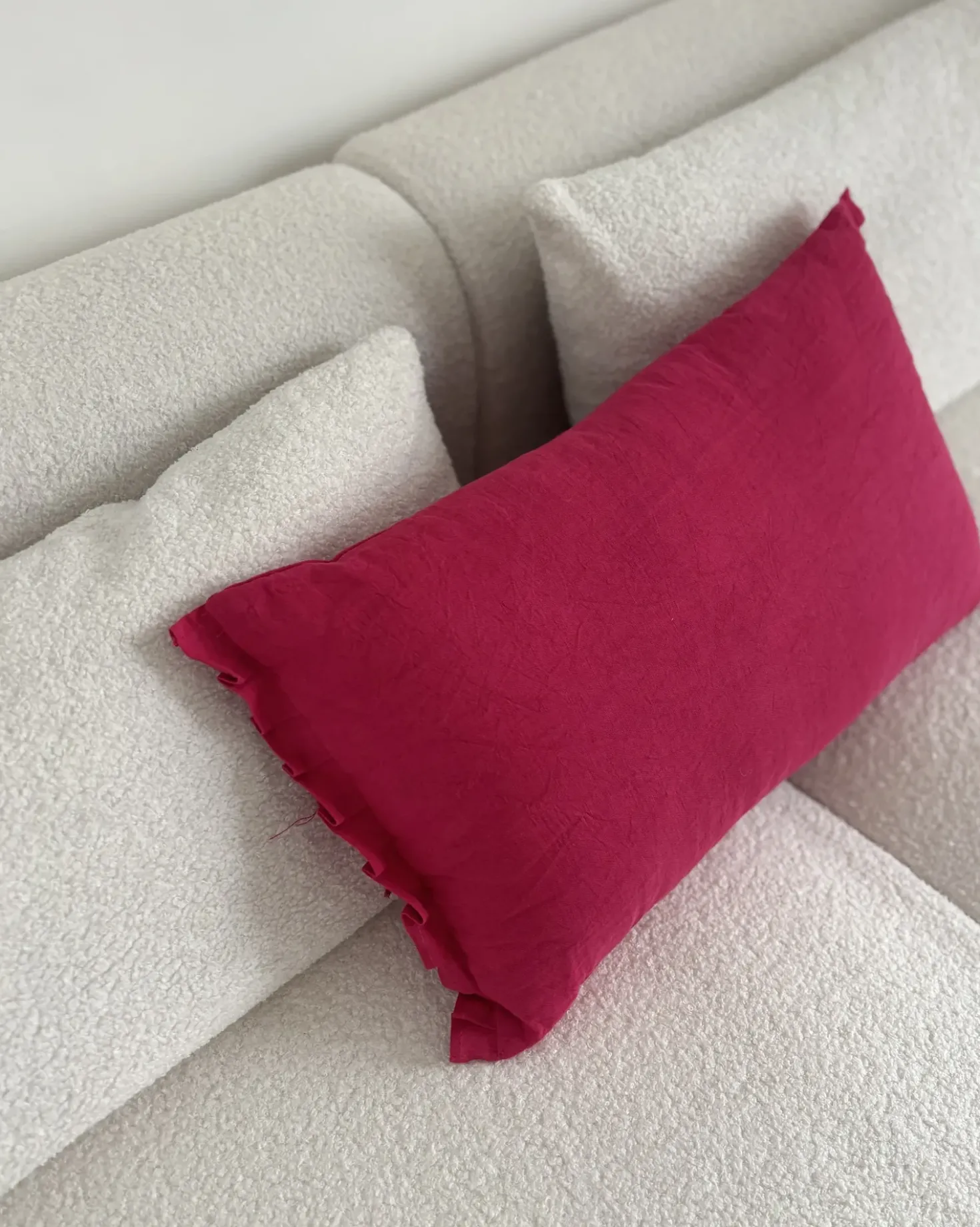 Set di 2 cuscini SASSAFRAS Lino 30 x 45 cm Bordeaux Tinta unita