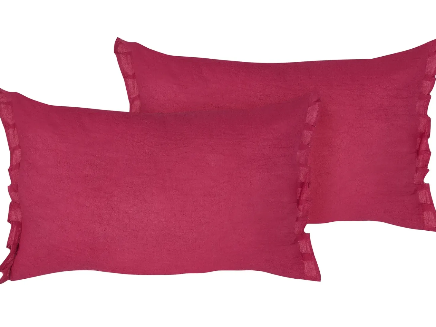 Set di 2 cuscini SASSAFRAS Lino 30 x 45 cm Bordeaux Tinta unita