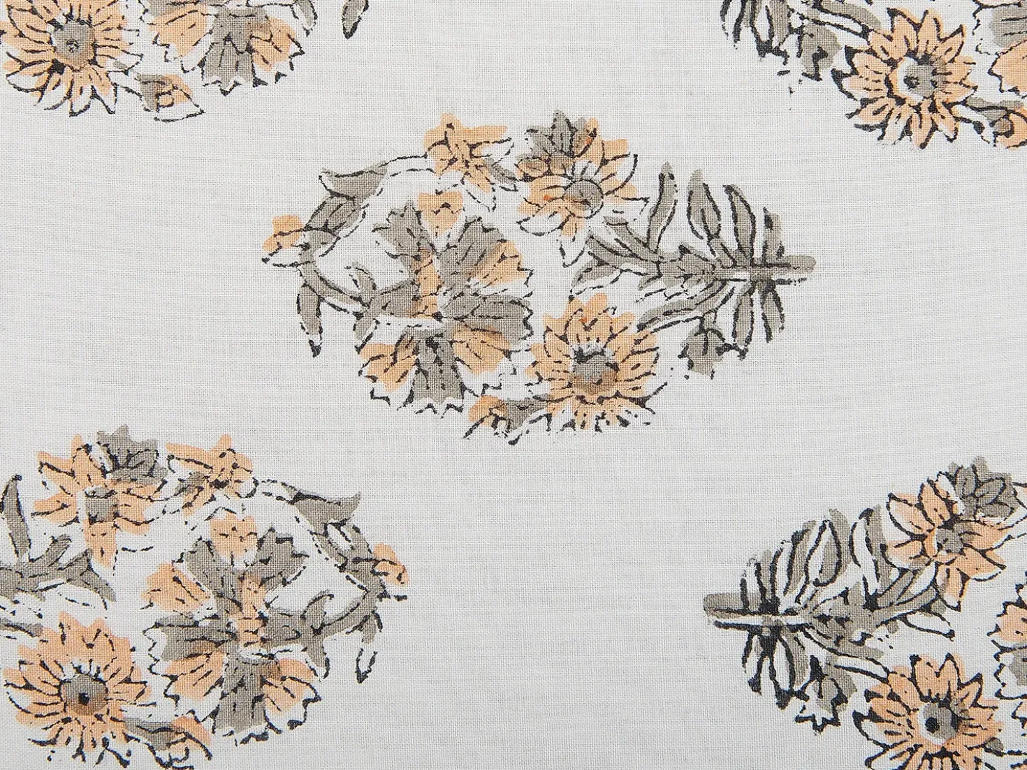 Set di 2 cuscini SATIVUS Cotone 45 x 45 cm Arancione Trama floreale