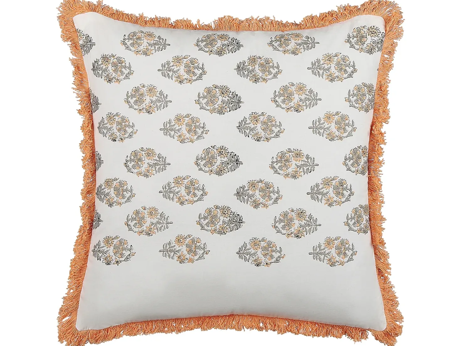 Set di 2 cuscini SATIVUS Cotone 45 x 45 cm Arancione Trama floreale