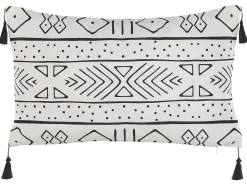 Set di 2 cuscini SCHEFFLERA Velluto 30 x 50 cm Bianco Trama geometrica