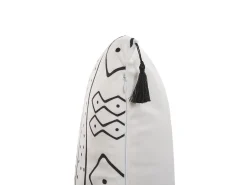 Set di 2 cuscini SCHEFFLERA Velluto 30 x 50 cm Bianco Trama geometrica