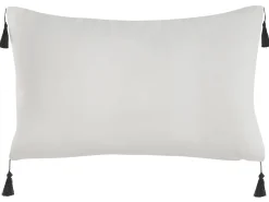 Set di 2 cuscini SCHEFFLERA Velluto 30 x 50 cm Bianco Trama geometrica