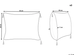 Set di 2 cuscini SCHEFFLERA Velluto 30 x 50 cm Bianco Trama geometrica