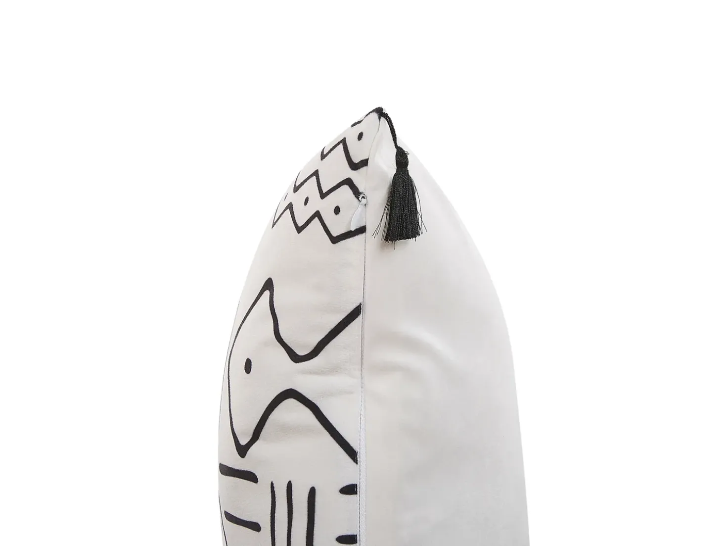 Set di 2 cuscini SCHEFFLERA Velluto 45 x 45 cm Bianco Trama geometrica