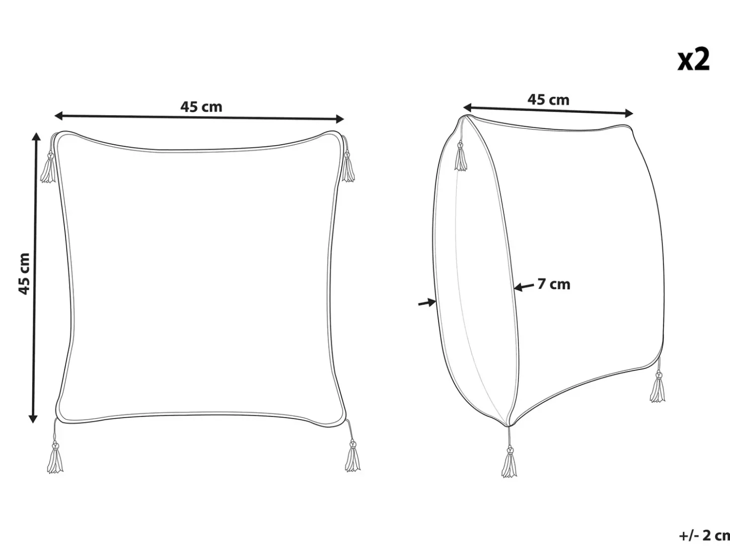 Set di 2 cuscini SCHEFFLERA Velluto 45 x 45 cm Bianco Trama geometrica