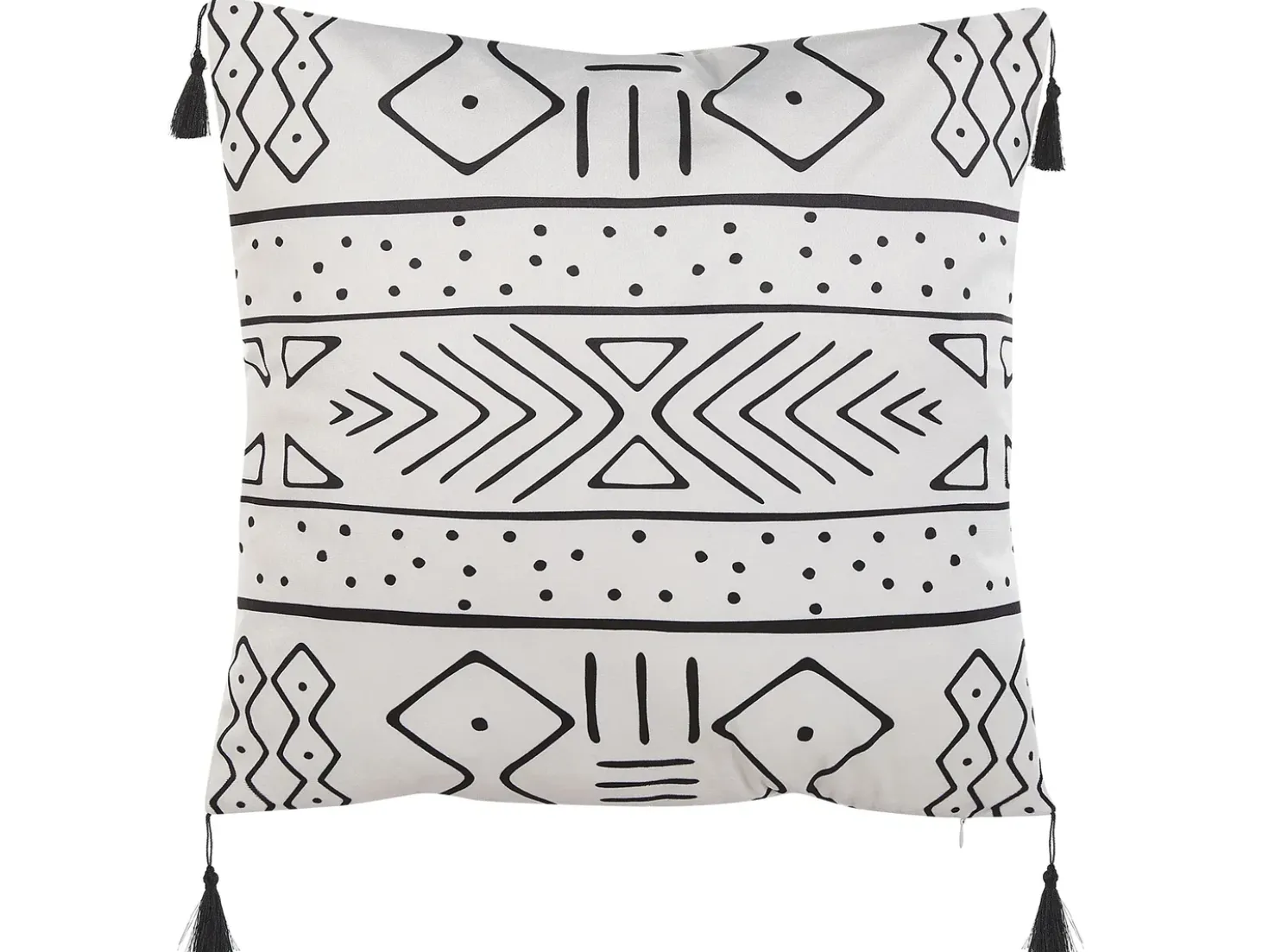 Set di 2 cuscini SCHEFFLERA Velluto 45 x 45 cm Bianco Trama geometrica