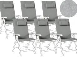 Set di 6 cuscini schienale/seduta JAVA/AMANTEA PREMIUM 50 x 71 cm Grigio melange