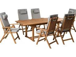Set di 6 cuscini schienale/seduta JAVA/AMANTEA PREMIUM 50 x 71 cm Grigio melange