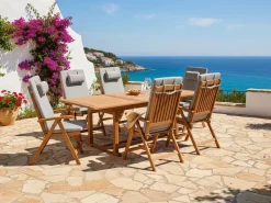 Set di 6 cuscini schienale/seduta JAVA/AMANTEA PREMIUM 50 x 71 cm Grigio melange
