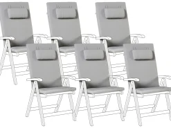 Set di 6 cuscini schienale/seduta JAVA/AMANTEA PREMIUM 50 x 71 cm Grigio chiaro