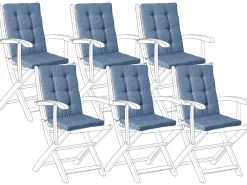 Set di 6 cuscini schienale/seduta JAVA/AMANTEA PREMIUM 50 x 71 cm Blu