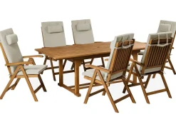 Set di 6 cuscini schienale/seduta JAVA/AMANTEA PREMIUM 50 x 71 cm Tortora