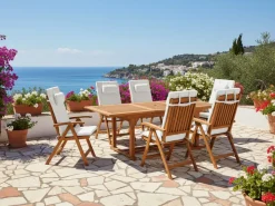 Set di 6 cuscini schienale/seduta JAVA/AMANTEA PREMIUM 50 x 71 cm Bianco sporco