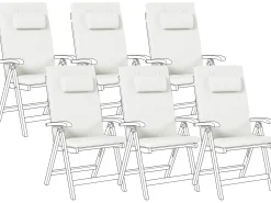 Set di 6 cuscini schienale/seduta JAVA/AMANTEA PREMIUM 50 x 71 cm Bianco sporco