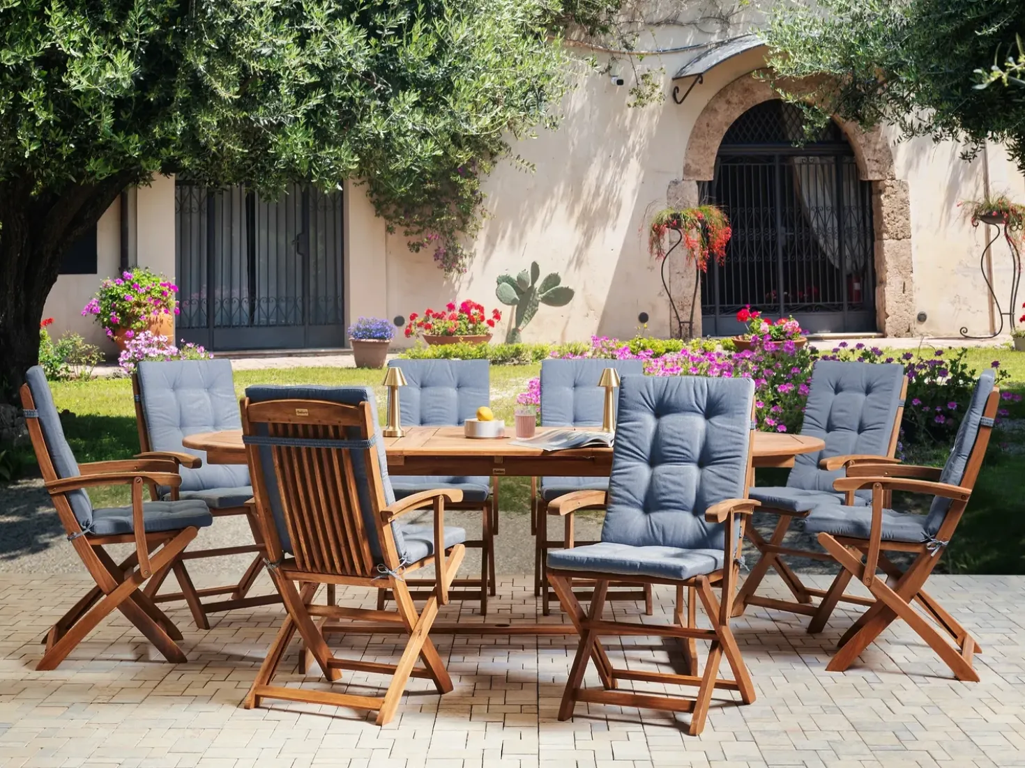 Set di 8 cuscini schienale/seduta MAUI PREMIUM Blu