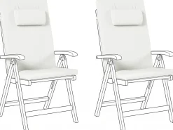 Set di 2 cuscini Schiena/Seduta JAVA/AMANTEA PREMIUM 50 x 71 cm Bianco sporco
