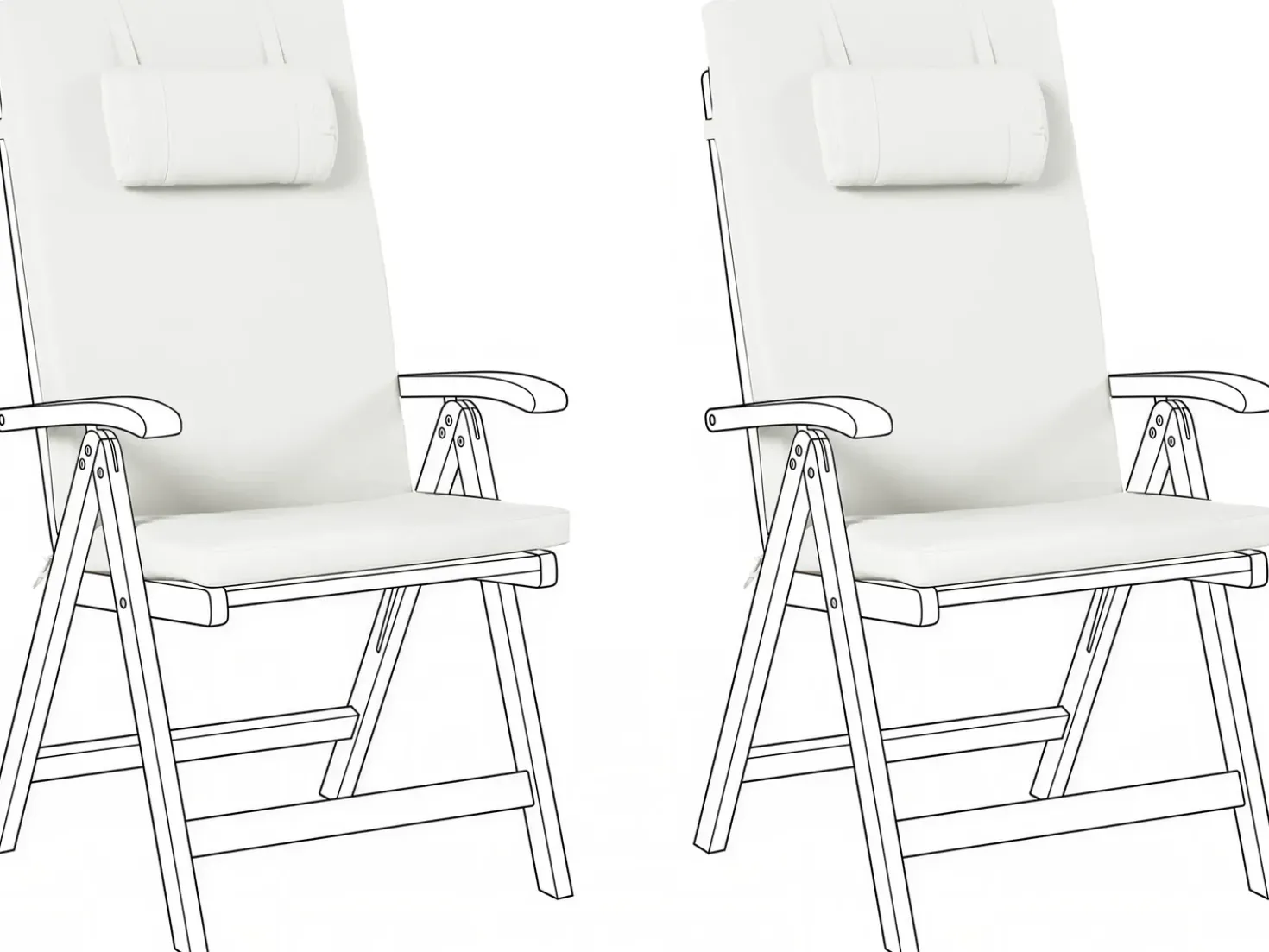 Set di 2 cuscini Schiena/Seduta JAVA/AMANTEA PREMIUM 50 x 71 cm Bianco sporco