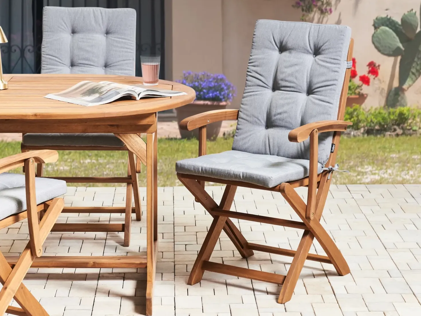 Set di 2 cuscini Schiena/Seduta MAUI PREMIUM Grigio melange