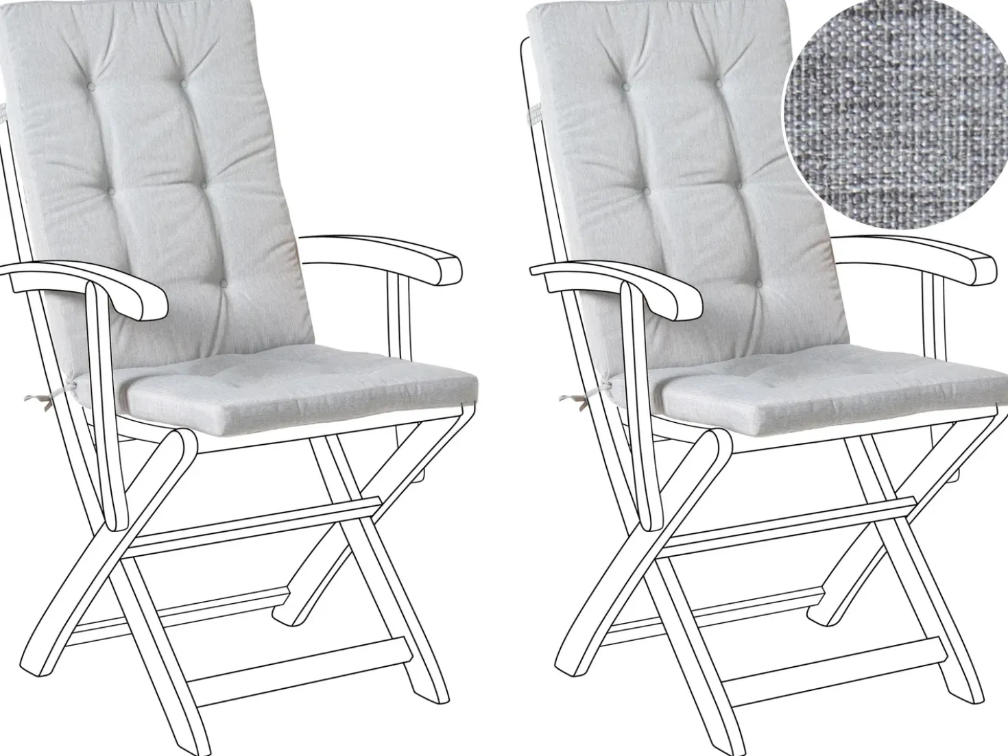 Set di 2 cuscini Schiena/Seduta MAUI PREMIUM Grigio melange