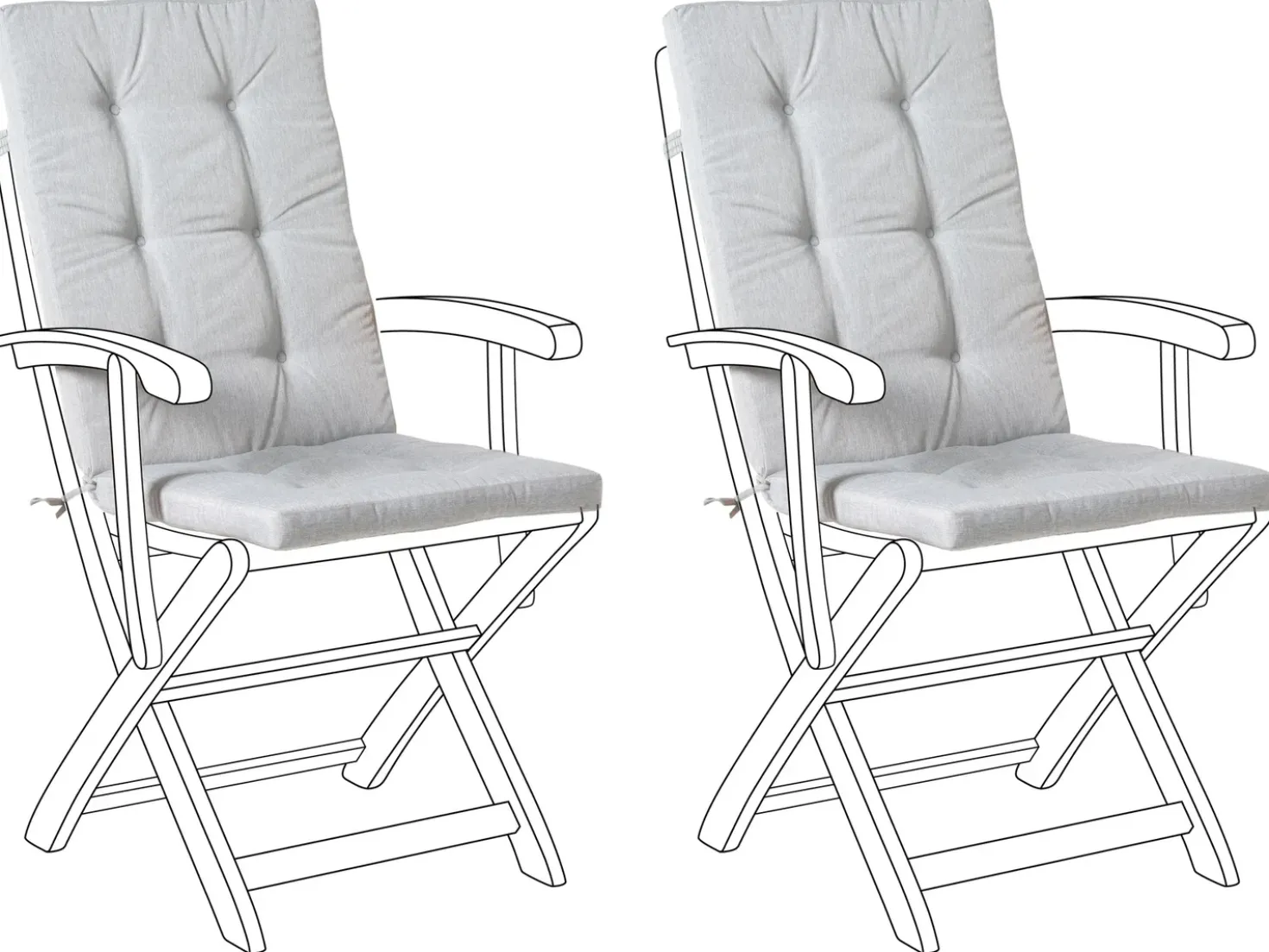 Set di 2 cuscini Schiena/Seduta MAUI PREMIUM Grigio melange