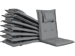 Set di 8 Cuscini Schiena/Seduta MAUI 40 x 54 cm Grigio