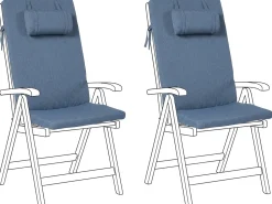Set di 2 cuscini Schiena/Seduta JAVA/AMANTEA PREMIUM 50 x 71 cm Blu