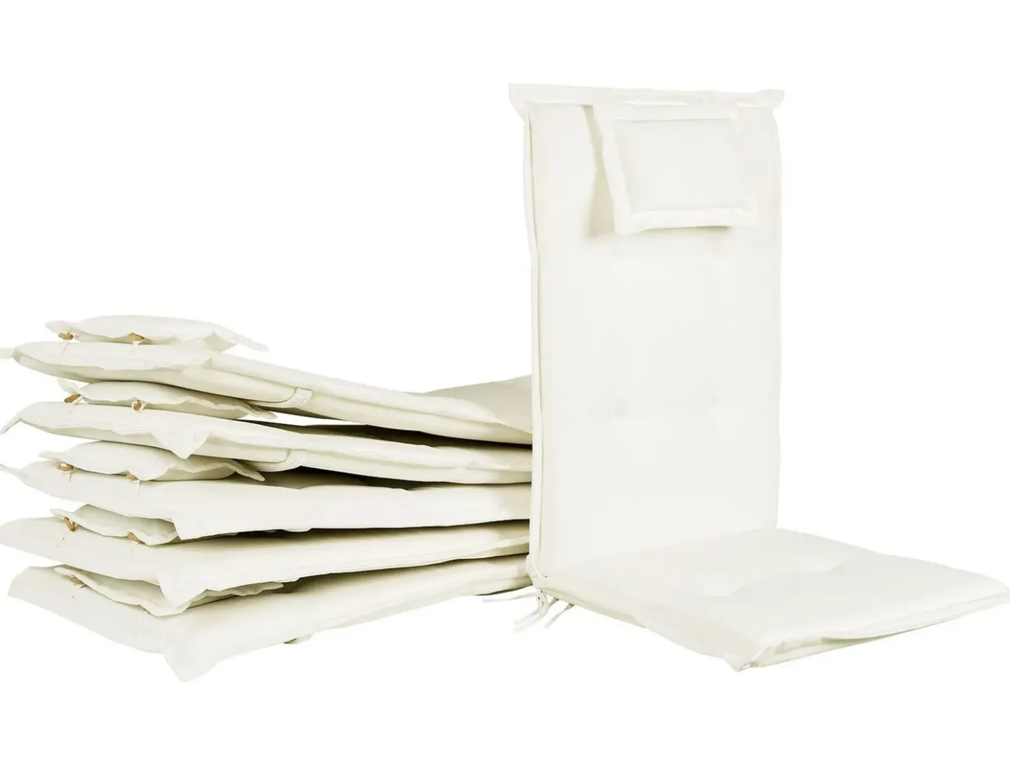 Set di 6 Cuscini Schiena/Seduta JAVA/AMANTEA 50 x 70 cm Bianco sporco