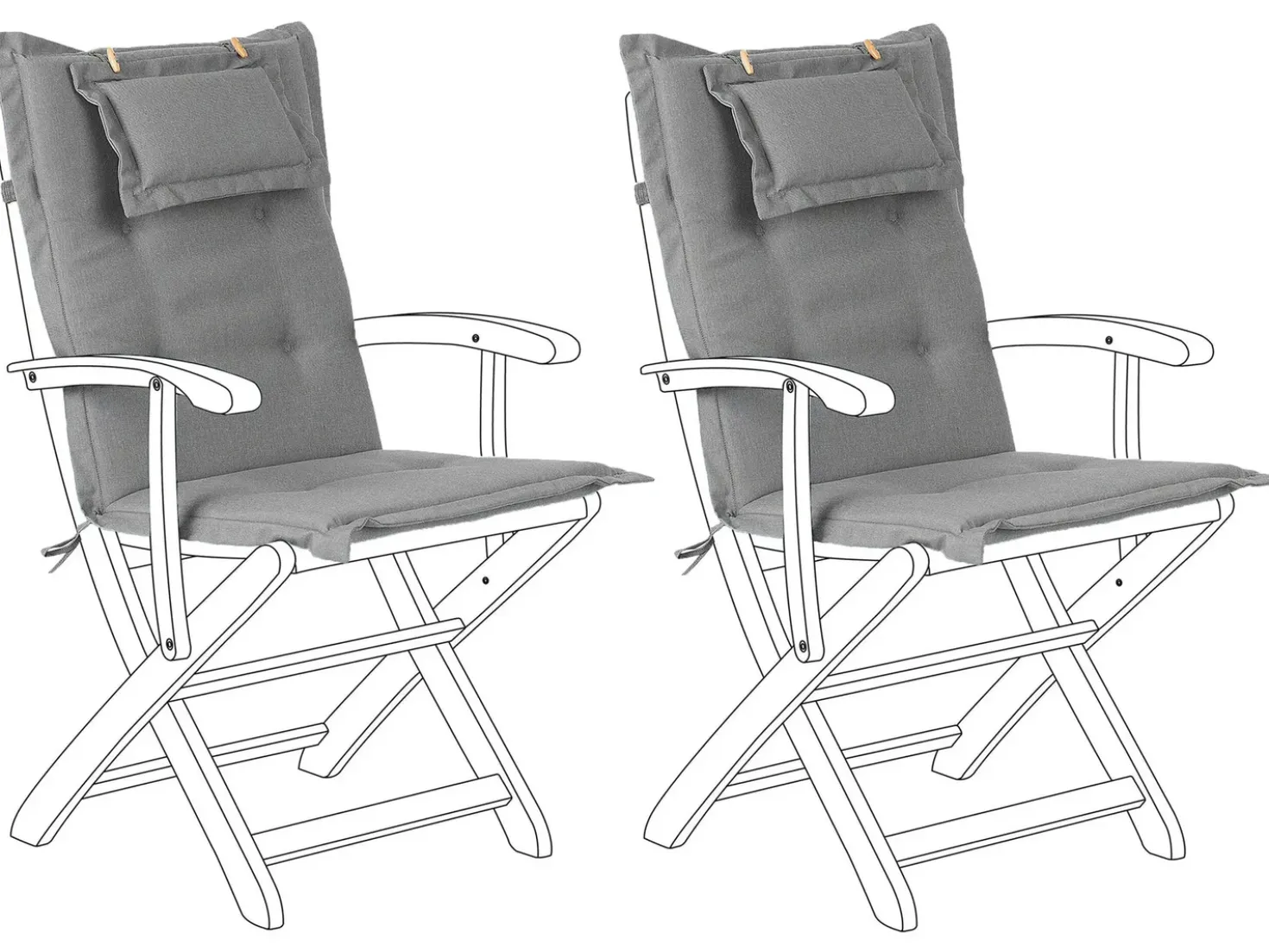 Set di 2 cuscini Schiena/Seduta MAUI 40 x 54 cm Grigio