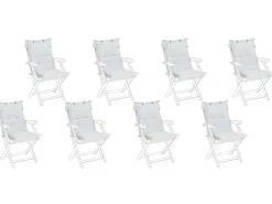 Set di 8 Cuscini Schiena/Seduta MAUI 40 x 54 cm Bianco sporco
