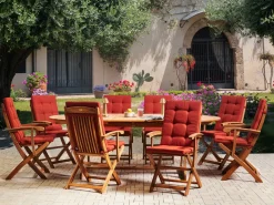 Set di 8 Cuscini Schiena/Seduta MAUI PREMIUM Rosso