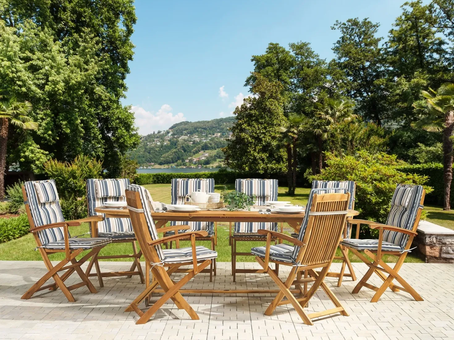 Set di 8 Cuscini Schiena/Seduta MAUI 40 x 54 cm Multicolore
