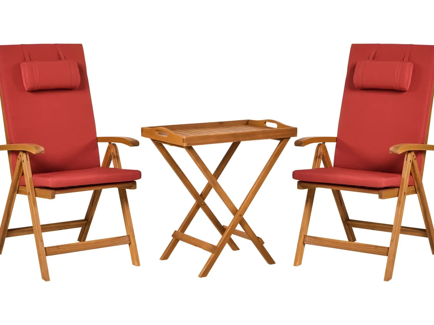 Set di 2 cuscini Schiena/Seduta JAVA/AMANTEA PREMIUM 50 x 71 cm Rosso