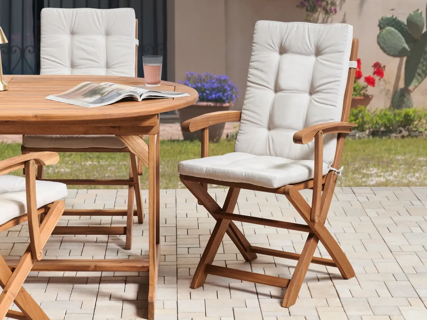 Set di 2 cuscini Schiena/Seduta MAUI PREMIUM Beige chiaro