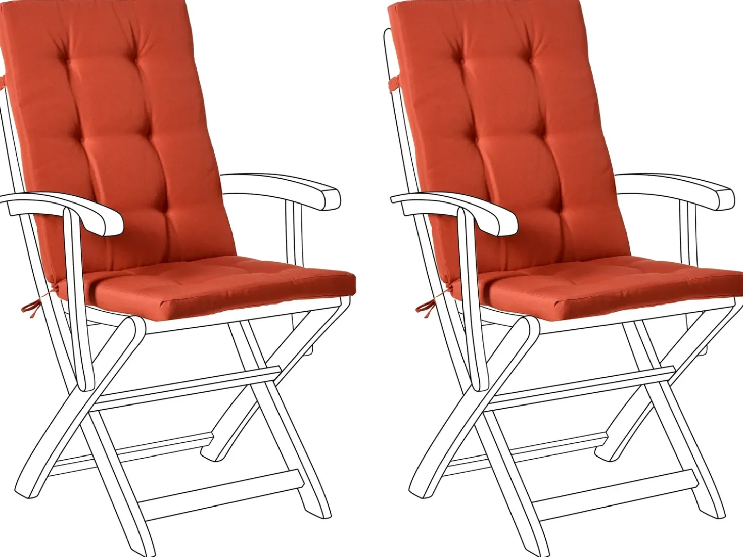Set di 2 cuscini Schiena/Seduta MAUI PREMIUM Rosso