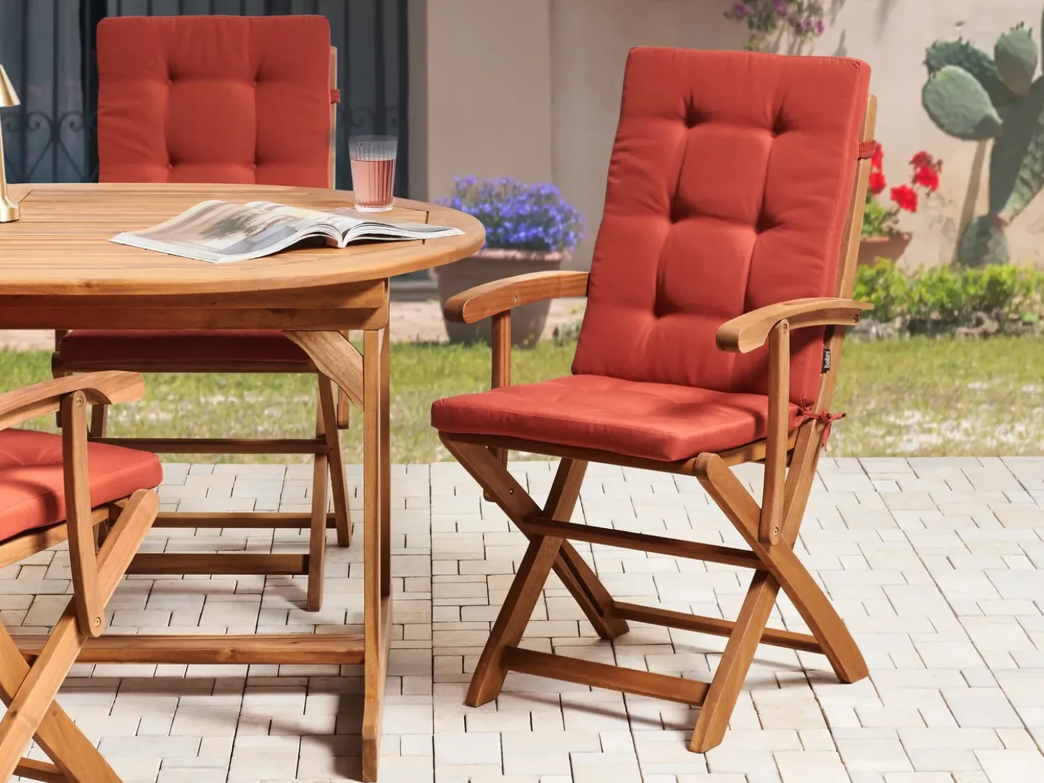 Set di 2 cuscini Schiena/Seduta MAUI PREMIUM Rosso