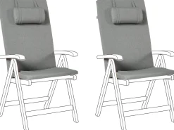 Set di 2 cuscini Schiena/Seduta JAVA/AMANTEA PREMIUM 50 x 71 cm Grigio melange