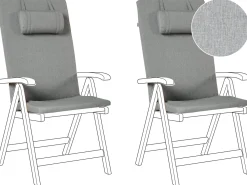 Set di 2 cuscini Schiena/Seduta JAVA/AMANTEA PREMIUM 50 x 71 cm Grigio melange