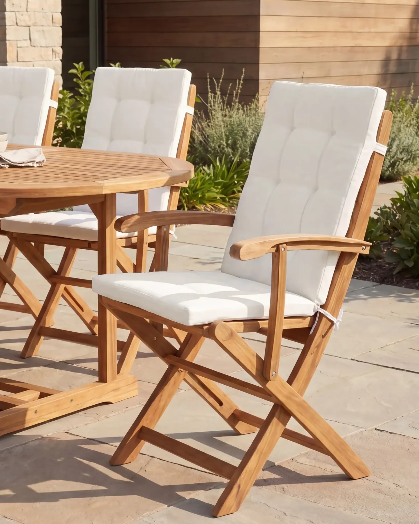 Set di 2 cuscini Schiena/Seduta MAUI PREMIUM Bianco sporco
