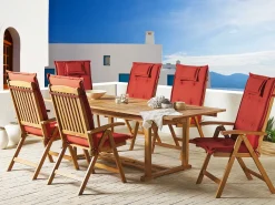 Set di 6 Cuscini Schiena/Seduta JAVA/AMANTEA 50 x 70 cm Rosso scuro