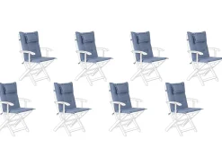 Set di 8 Cuscini Schiena/Seduta MAUI 40 x 54 cm Blu