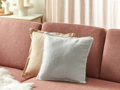 Set di 2 cuscini SENECIA Bouclé 45 x 45 cm Bianco sporco Tinta unita